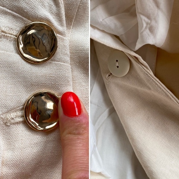 π ZARA CREAM LINEN BLEND BLAZER DRESS! - Picture 14 of 16